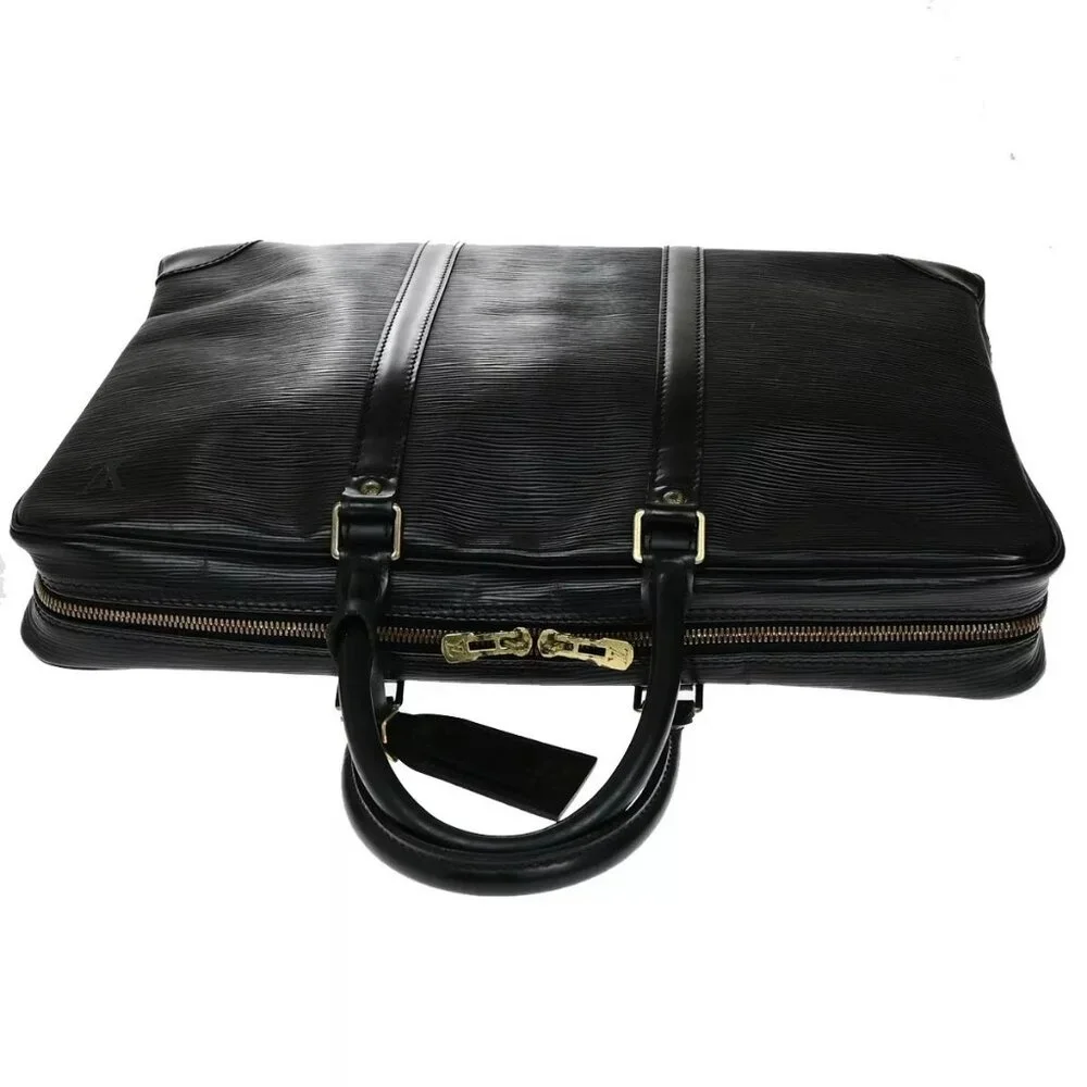 LOUIS VUITTON Porte Documents Voyage Briefcase Hand Bag Epi Black M54472 65ED729